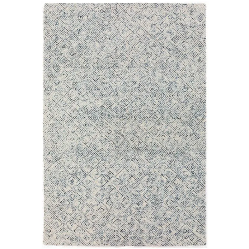 Timeless Textures Hand Tufted Wool Rug - Blue & White media 1