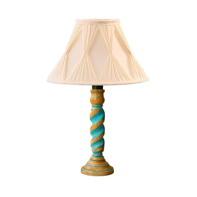 Elara Zerin Wooden Table Lamp - Ivory media 5