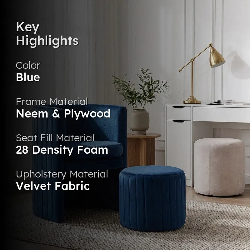 Arvel Neem Wood Accent Chair (Blue) - Two Piece Set media 2