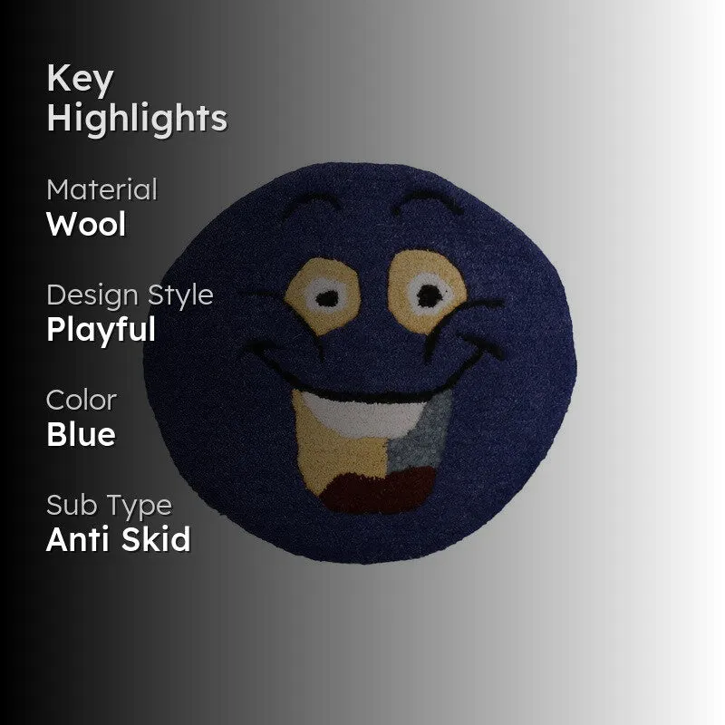 Smile Burst Wool Carpet - Blue media 2