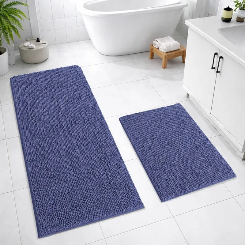 MonoSoft Microfiber Bath Mats (Navy) - Set Of Two media 1