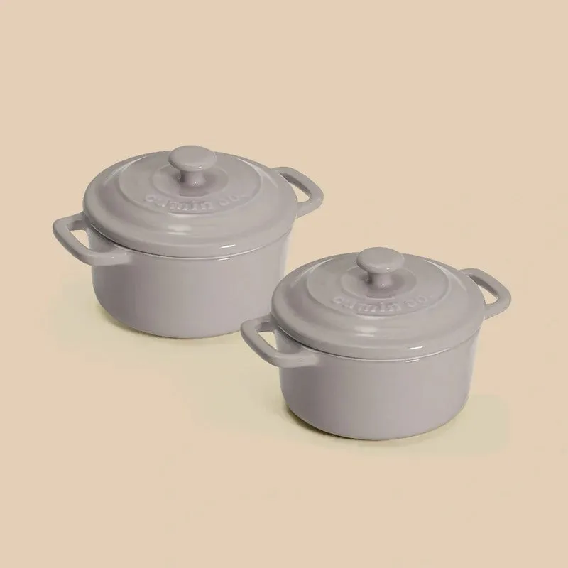 Cumin Co Ceramic Mini Cocottes (Grey/240 mL) - Set of Two media 3