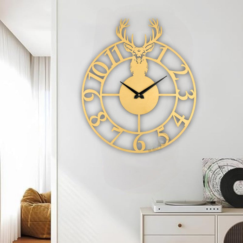 Golden Silent Wall Clock - Gold