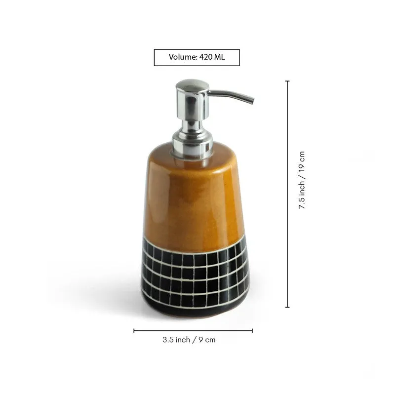 Rustic Ochre Stoneware Bathroom Set - Three Piece Set media 5