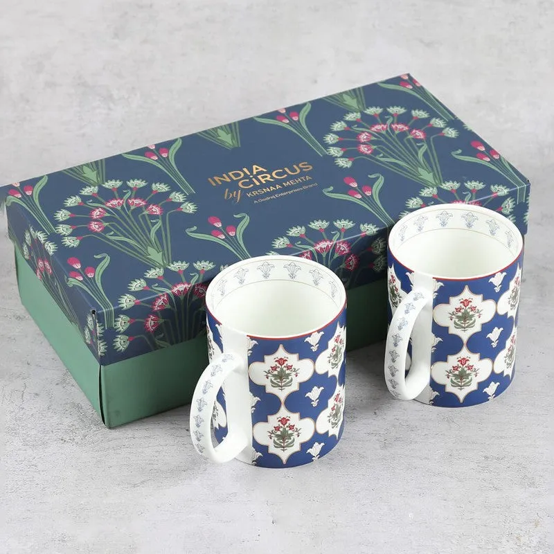 India Circus Blue Lattice Treasures Mug (360 mL Each) - Set Of Two media 6