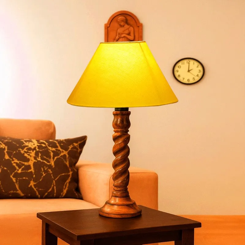 Elvane Vyno Wooden Table Lamp - Yellow media 3
