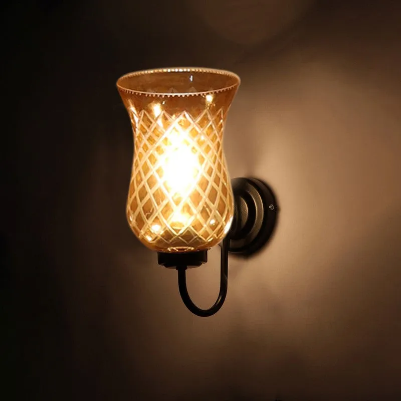 Honey Glow Arched Base Decorative Glass Wall Lamp media 7