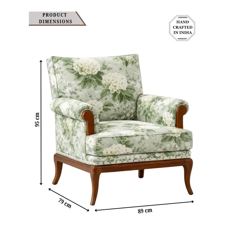 Yasumi Teak Wood & Velvet Upholstered Lounge Chair media 7