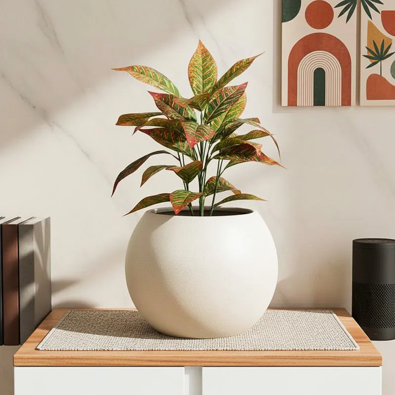Artificial Decorative Croton Plant With Pot - 2 ft media 1
