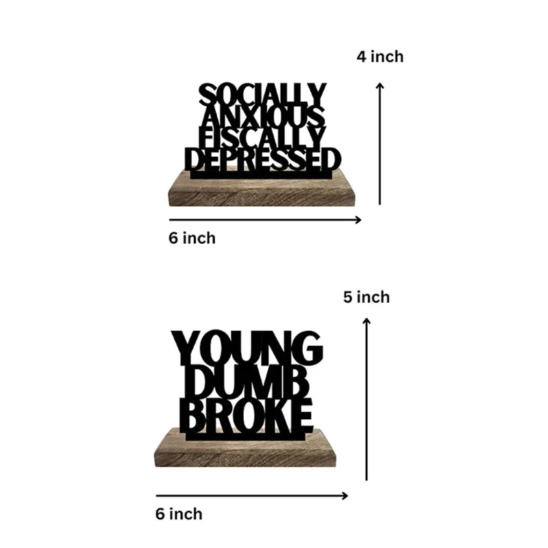 Youthful Dilemmas Typography Showpiece - Set Of Two media 7