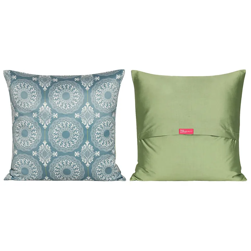 India Circus Rustic Orbits Printed Velvet Cushion Cover - Set Of Five media 5