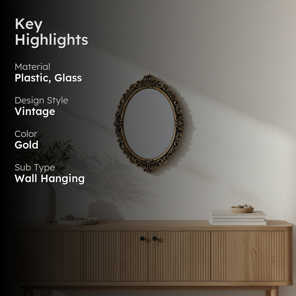 Regal Aura Decorative Wall Mirror - Gold media 2