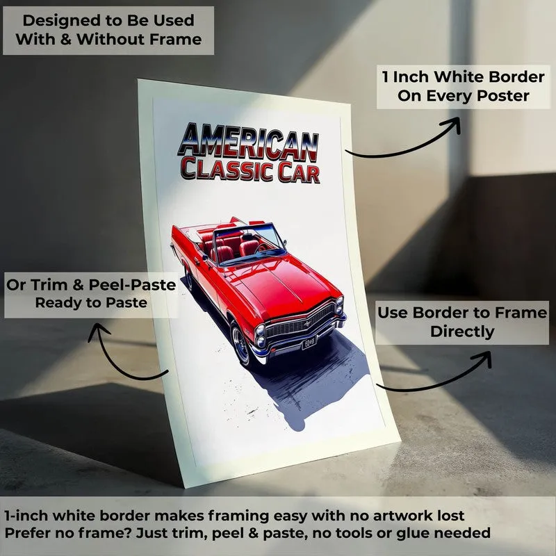 American Classic Car Wall Poster media 9