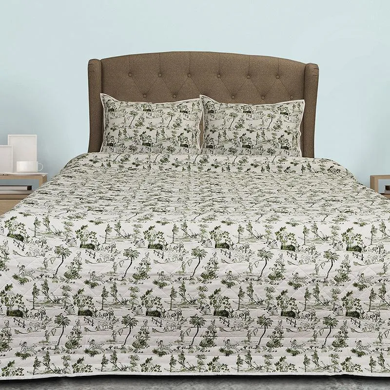 Thread & Soul Floral Cotton Quilt - 250 GSM media 1