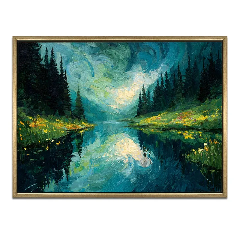 Whispering Woods Canvas Wall Painting With Frame media 3