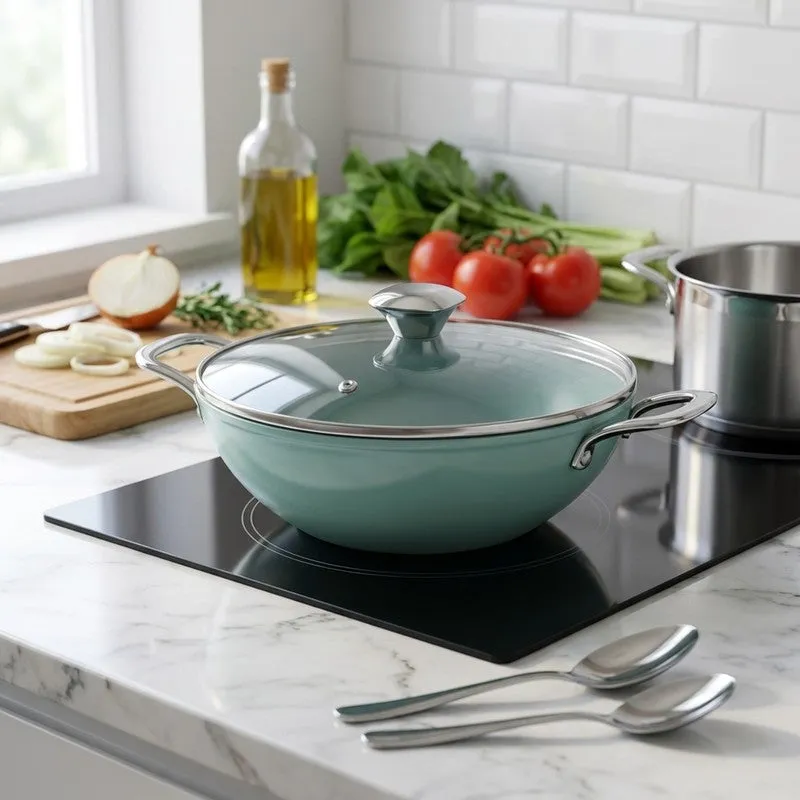 Salford SpiceForge Ceramic Kadhai With Lid- 2500 mL media 1