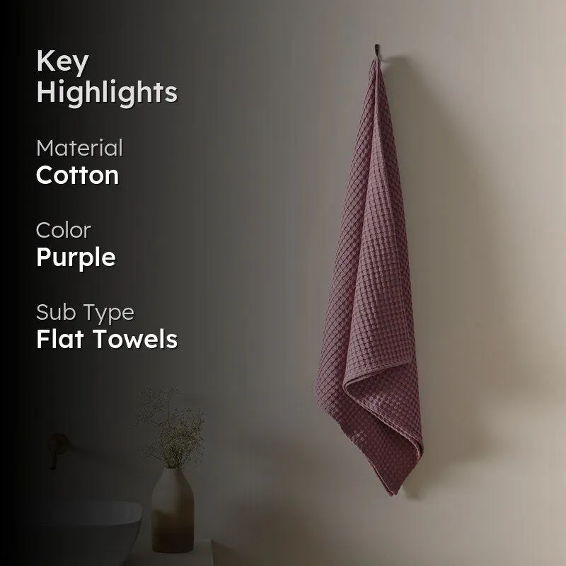 Fluffy Waffle Bath Towel (Purple) media 2