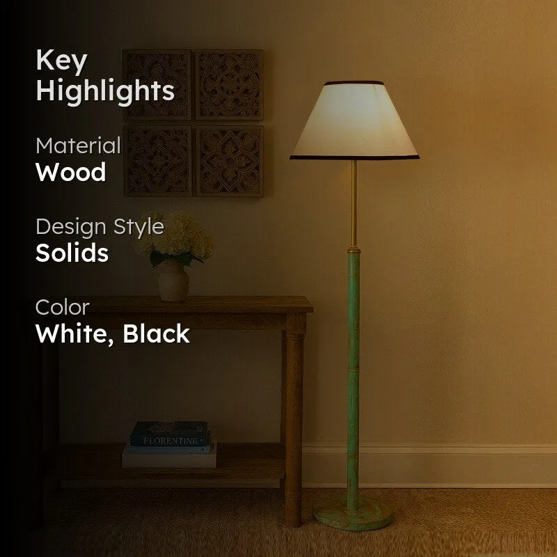 Canyon Glow Wooden Floor Lamp - White & Black media 2