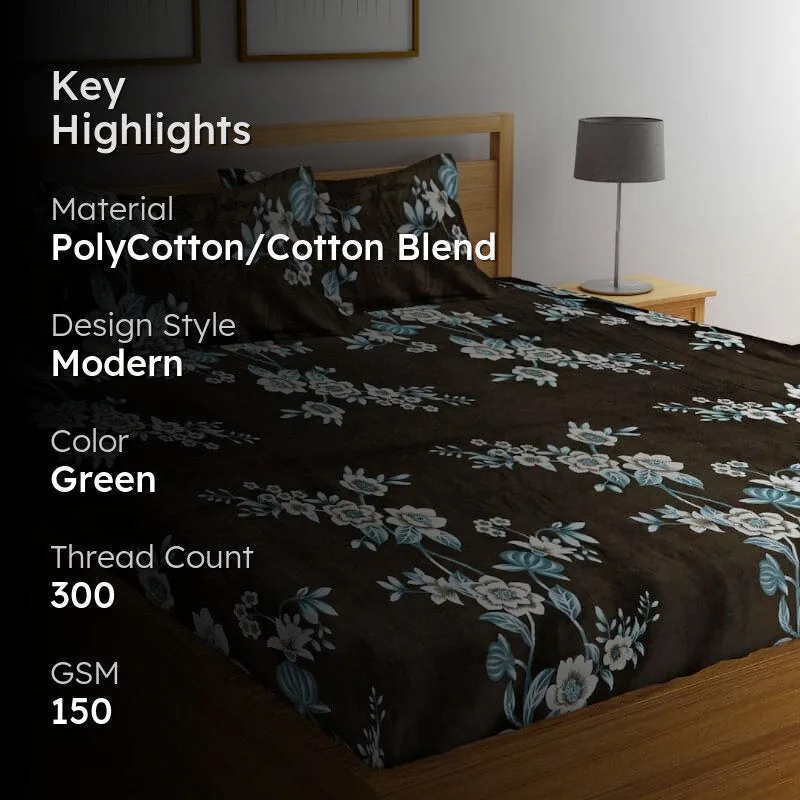 Midnight Gardenia Warm Bedsheet - 150 GSM media 2