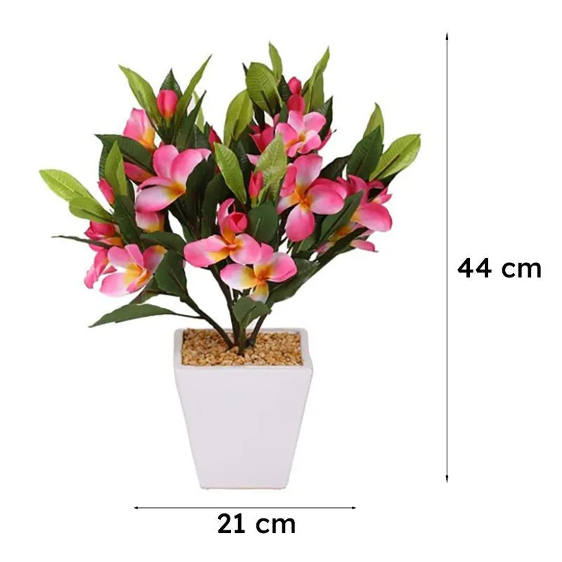 Faux Frangipani Bonsai (41 cms) - Pink media 6
