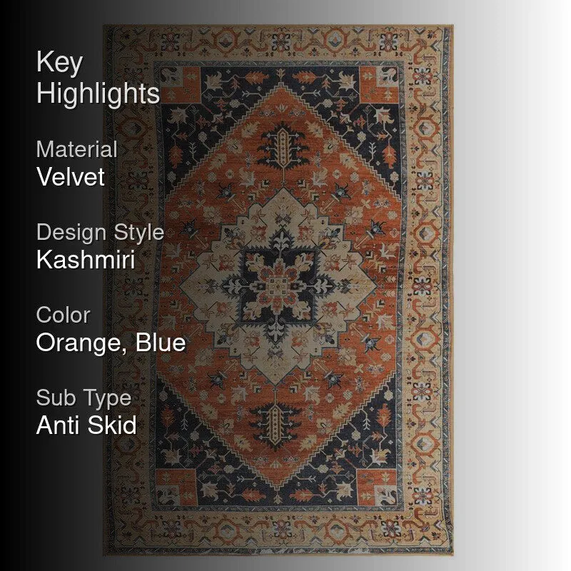 Caius Velvet Rectangle Anti-Skid Carpet media 2