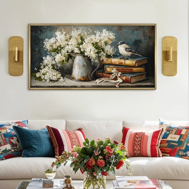 Silent Sparrow Canvas Wall Painting With Frame media 1