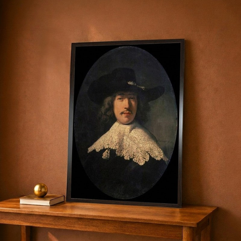 Portrait of a Young Man with a Lace Collar, 1634 Canvas Wall Painting - 9 x 12 Inches