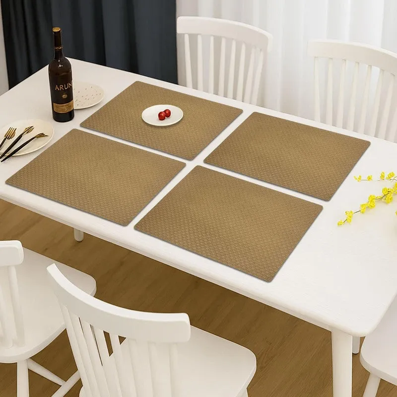 Aureon Brown Rectangle PVC Table Mats - Set Of Four media 1