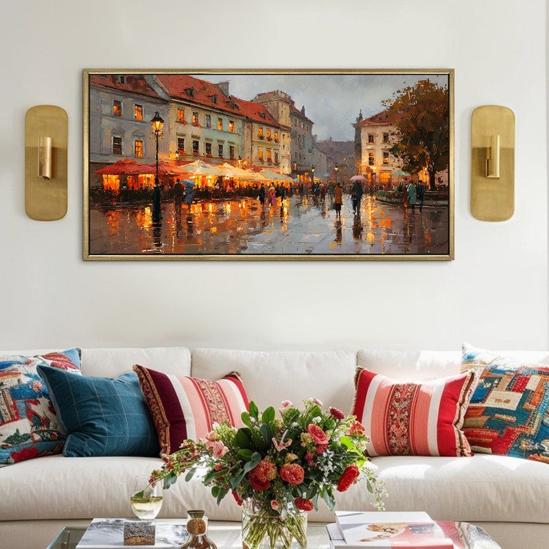 Street Echoes Canvas Wall Painting With Frame