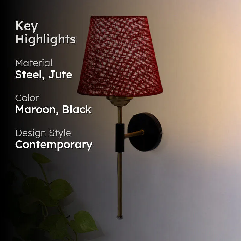 Beryll Jute Wall Lamp - Maroon media 2