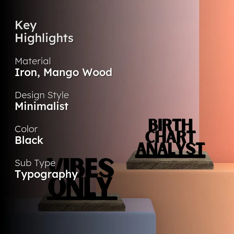 Vibes Only Typography Showpiece - Set Of Two media 2