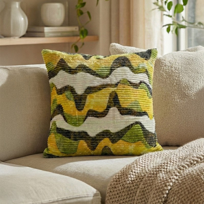 RythmFlow Cushion Cover - Yellow
