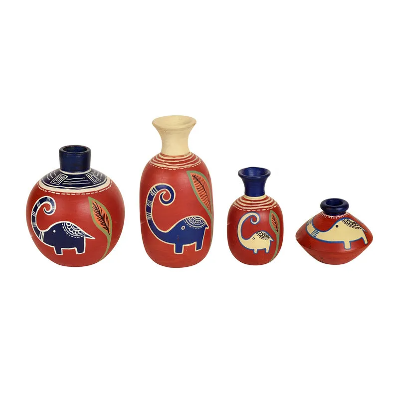 Marjan Ethnic Terracotta Vase - Four Piece Set media 4