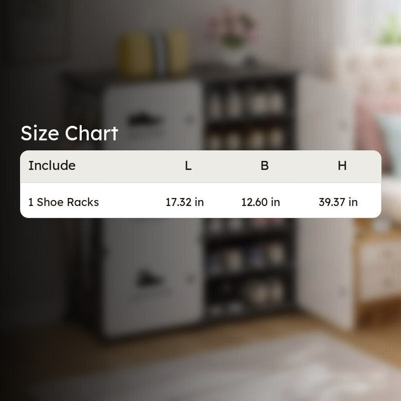 Sleek White & Black Shoe Rack with Metal Frame media 6