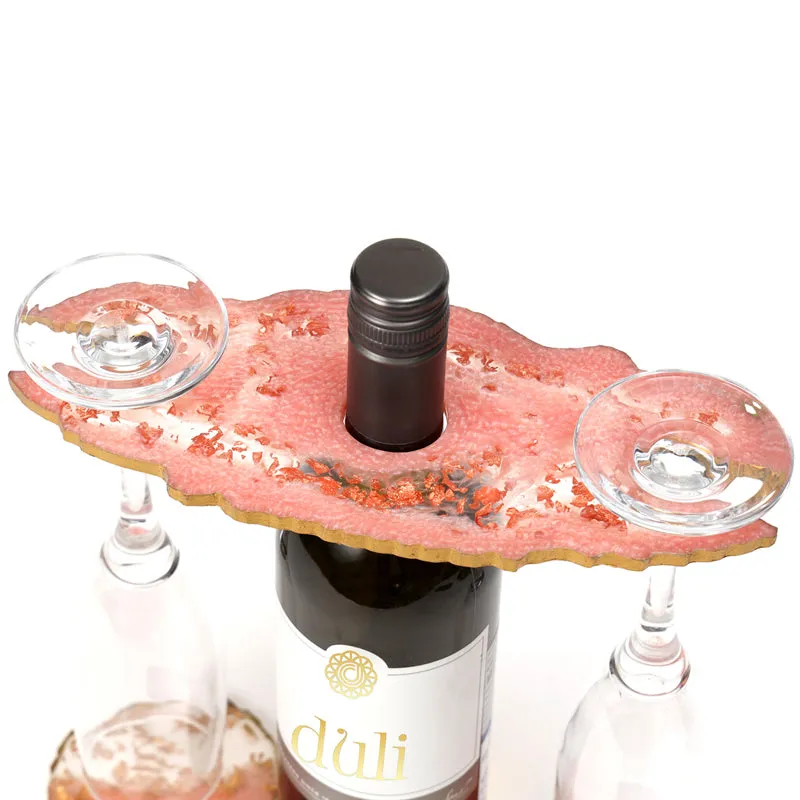 Resinor Wine Bottle & Glass Holder - Pink media 6