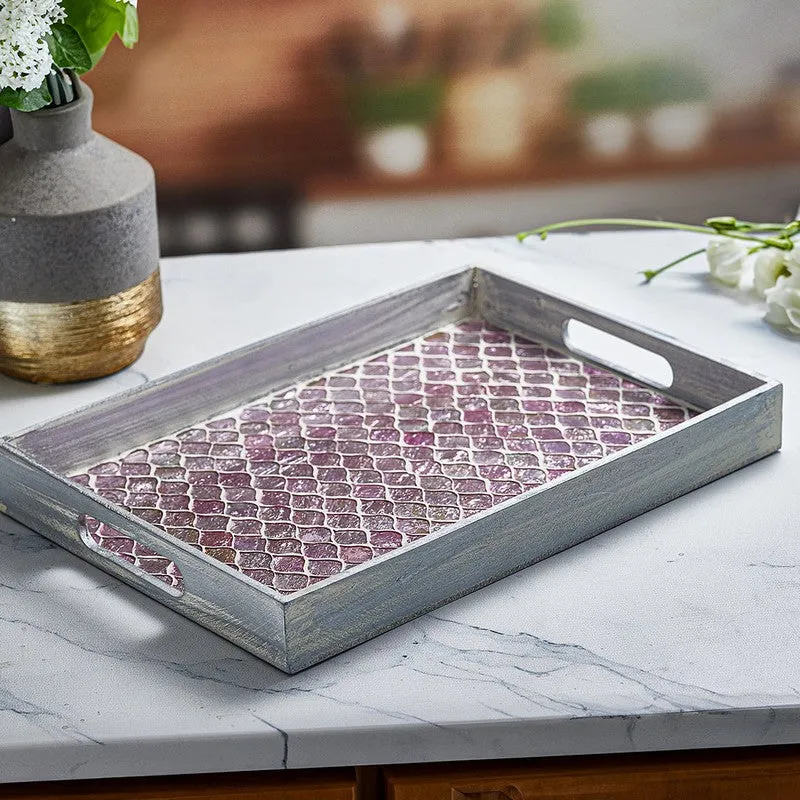 Pink Mosaic Serving Tray media 1
