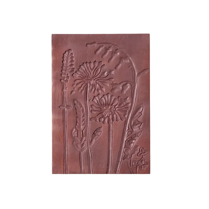 Terracotta Breeze Luxury Dandelion Carved Wooden Wall Plate media 4