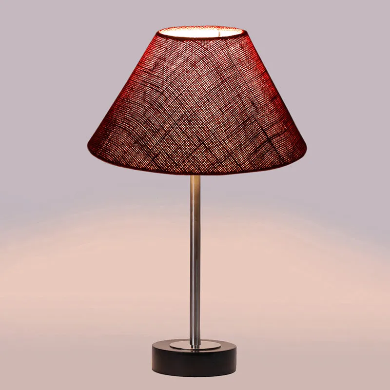 Sienna II Rodin Wooden Table Lamp - Maroon,Silver,Black media 5