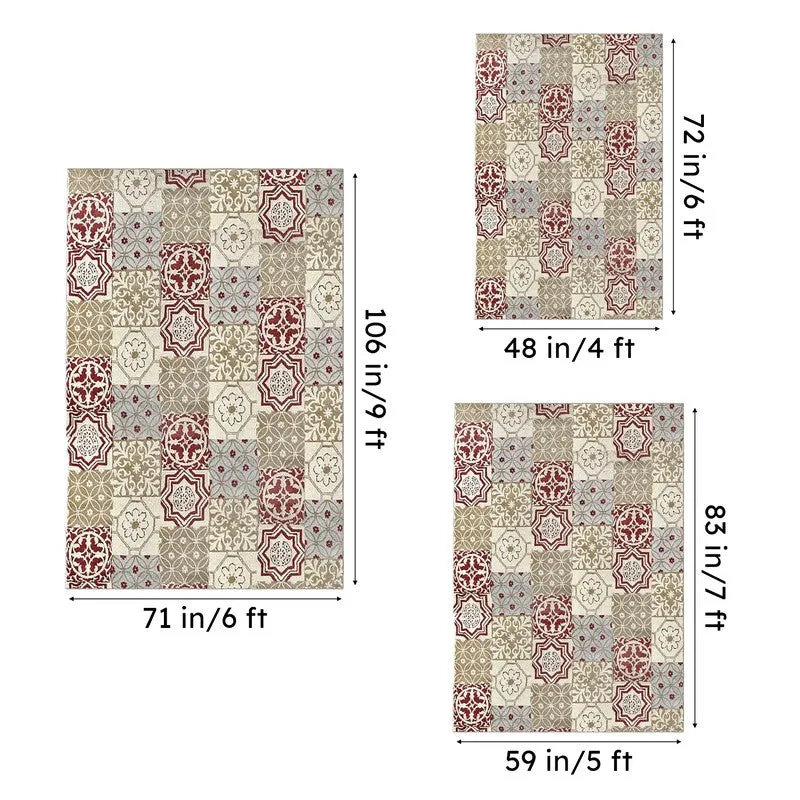 Medina Tile Soft Pile Anti-Skid Carpet - Beige media 6