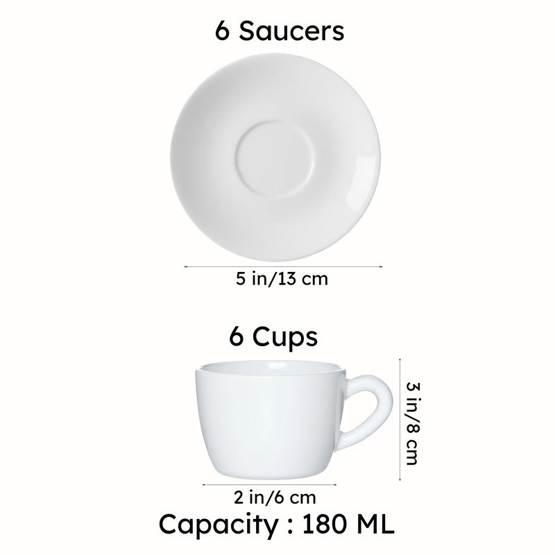 Revvy Glass Cup and saucer (180 mL Each) - Set of Six media 7
