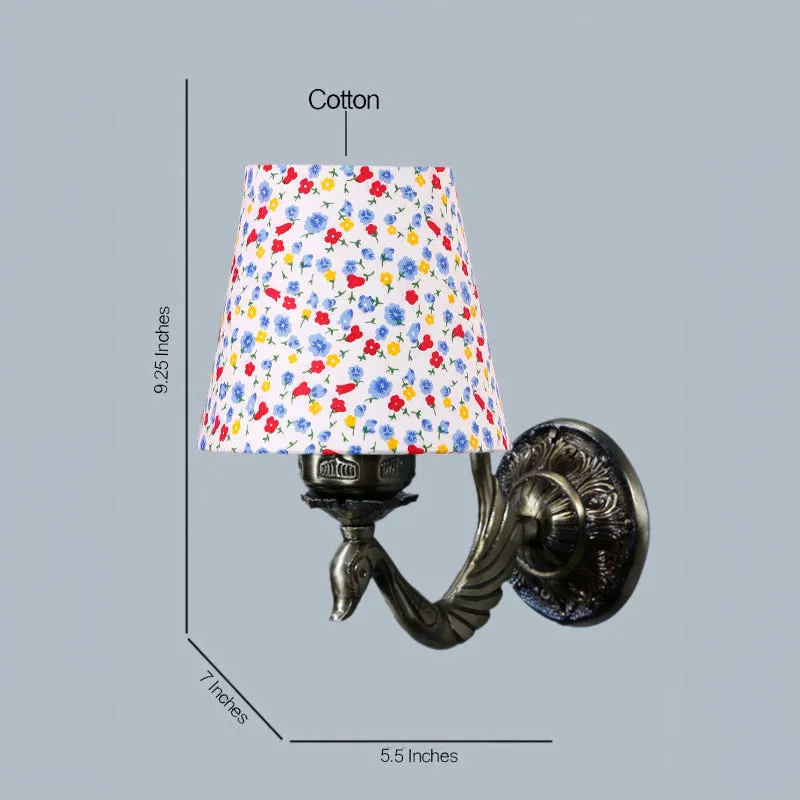 Amro Retro Color Splash Conical Fabric & Metal Wall Lamp media 4