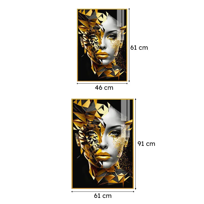 Midas' Whisper Modern Canvas Wall Art With Frame - Gold media 6