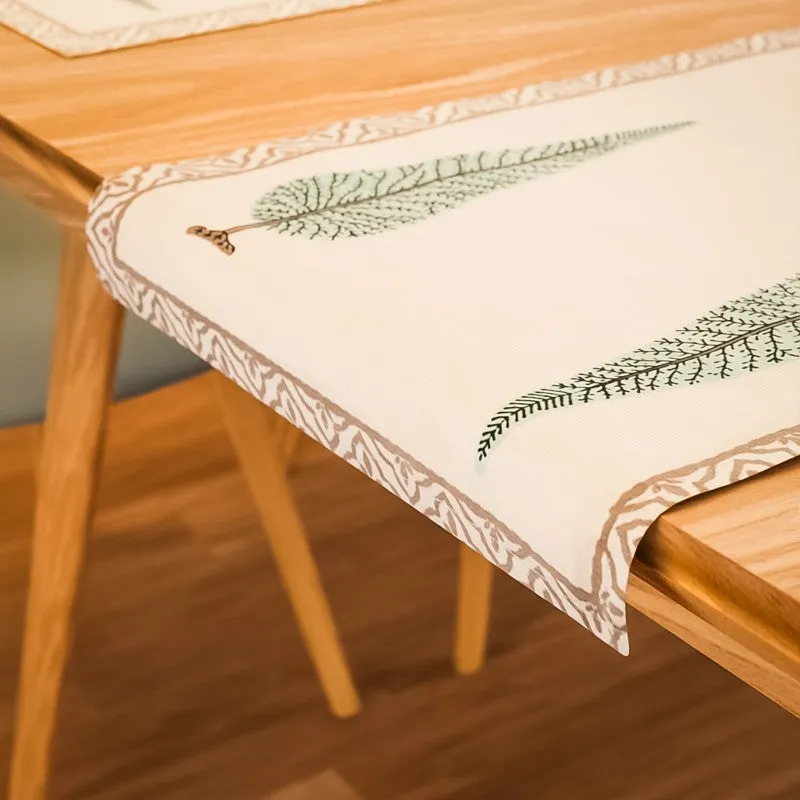 Tropical Leaf Cotton Table Linen Set (Olive) - Seven Piece Set media 5