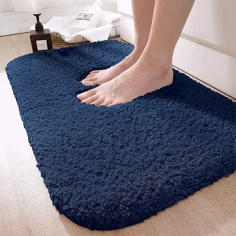 Lois Anti Skid Bath Mat - Navy Blue media 1