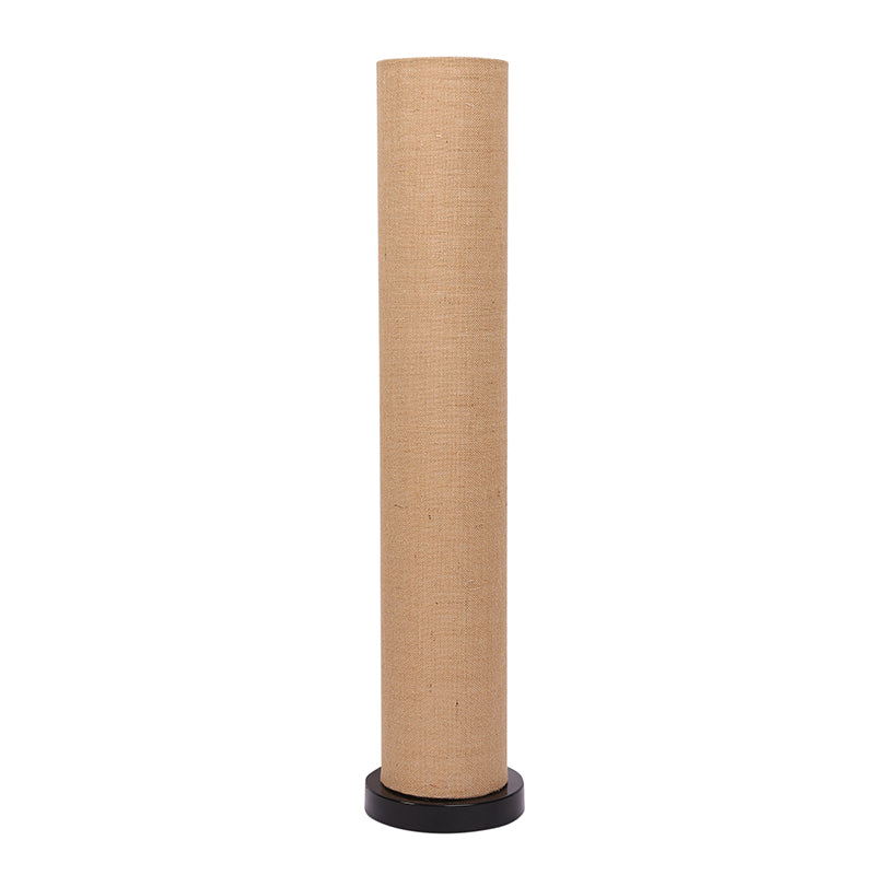 Eshe Wooden Tower Floor Lamp With Jute Shade - Off White - Beige media 4