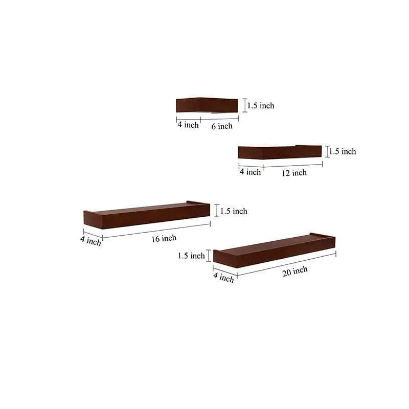 Skyline Shelving Wall Shelf - Brown - Set Of Four media 5