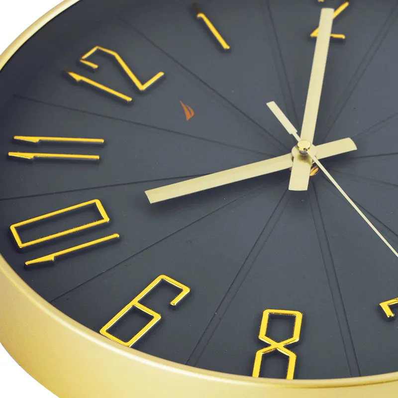 Caldre Analog Wall Clock -Black & Gold - 5