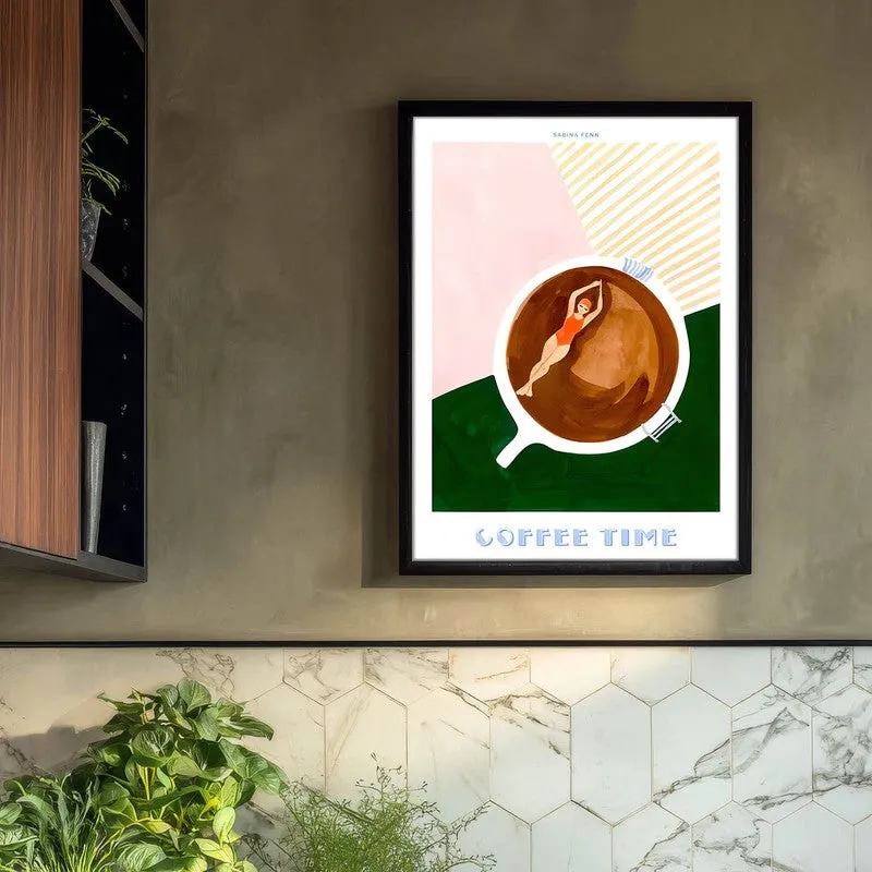 FloatingCoffee Archival Canvas Wall Art - Black media 3