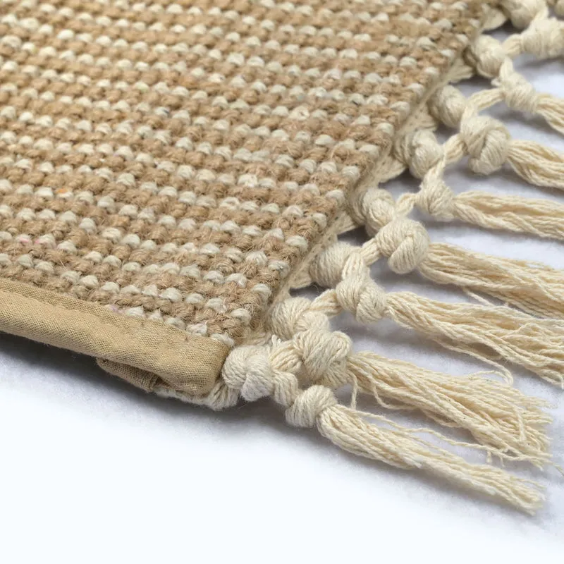 Saral Home EcoStep Anti-Slip Jute Cotton Area Rug with Fringe media 5