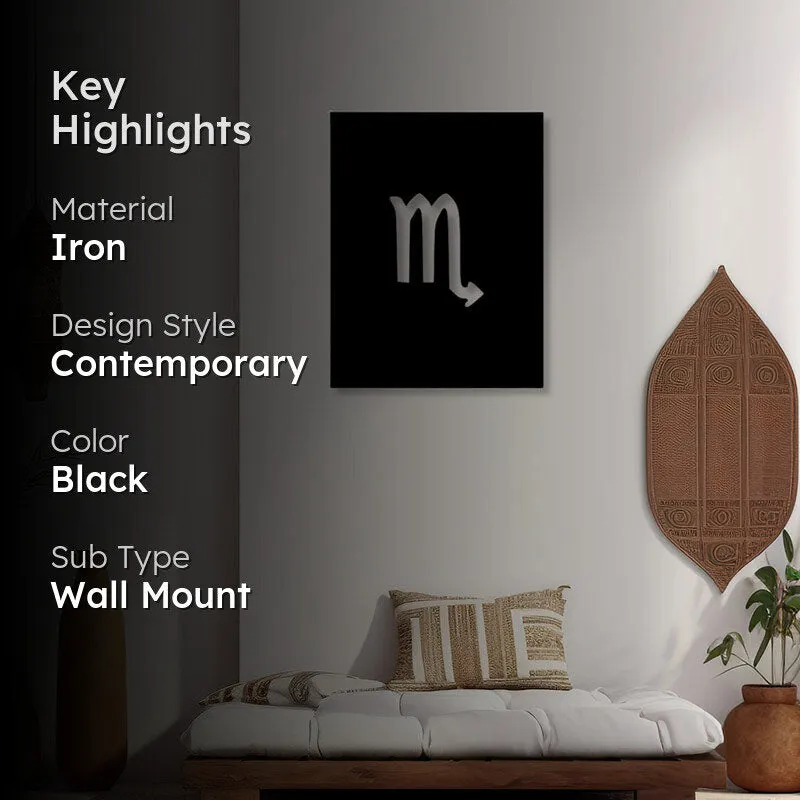 Scorpio Zodiac Sign Black Iron Wall Accent media 2